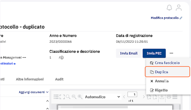 Cliccare su "Duplica"
