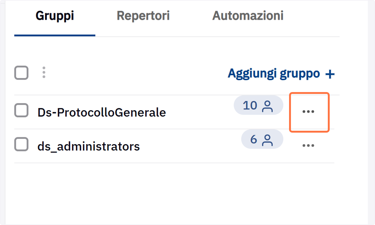 Selezione del gruppo di utenti
