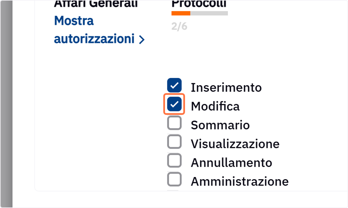 Attivare il diritto Modifica