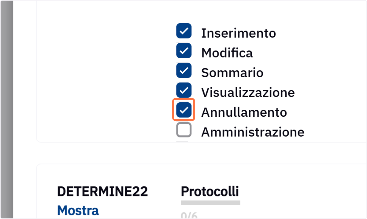 Attivare il diritto Annullamento