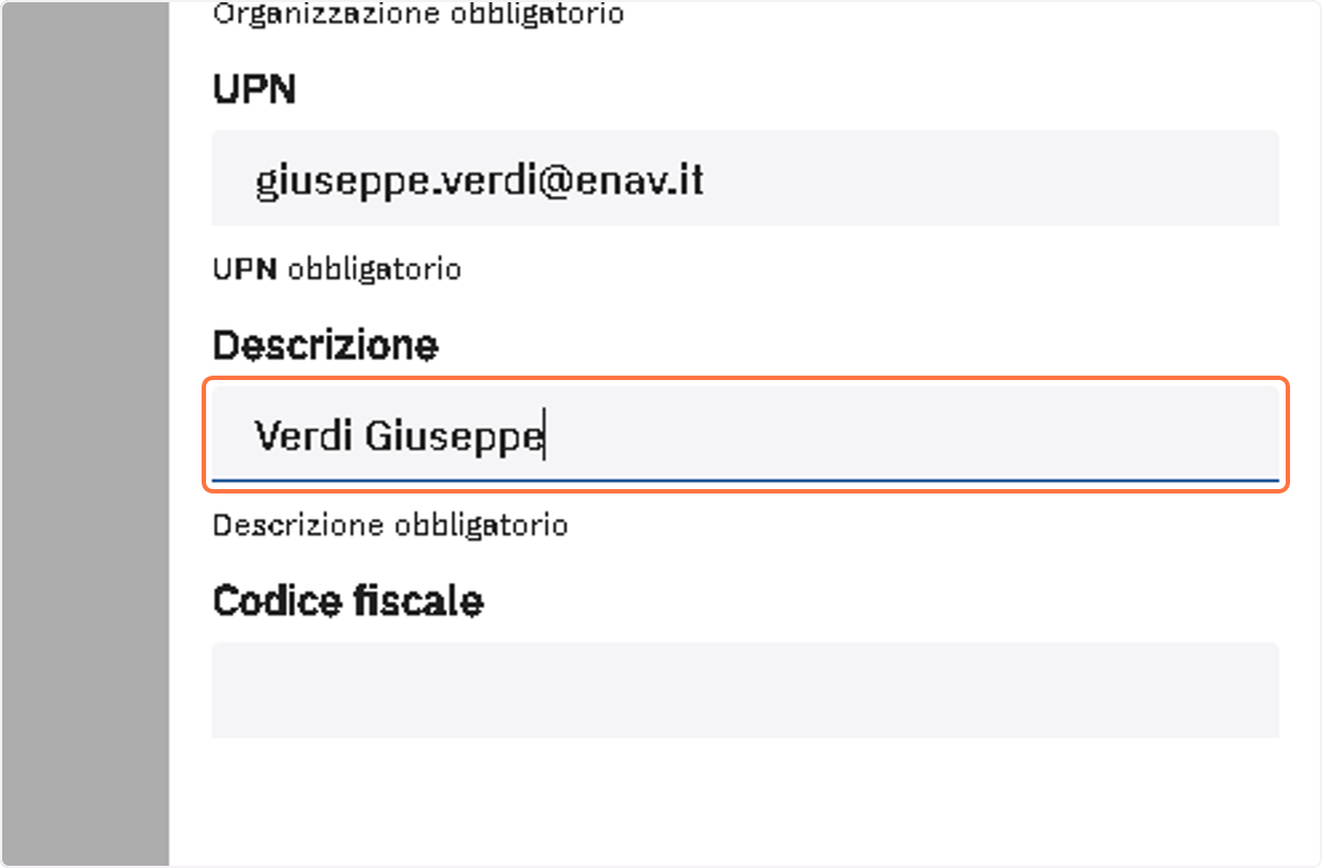 Compilare il campo "Descrizione"