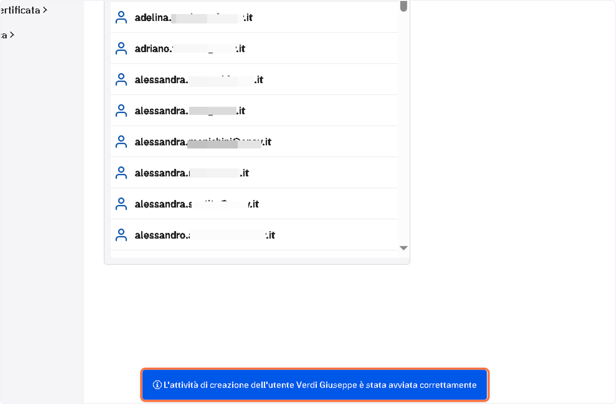 Verificare il corretto avviamento dell'attività di modifica richiesta