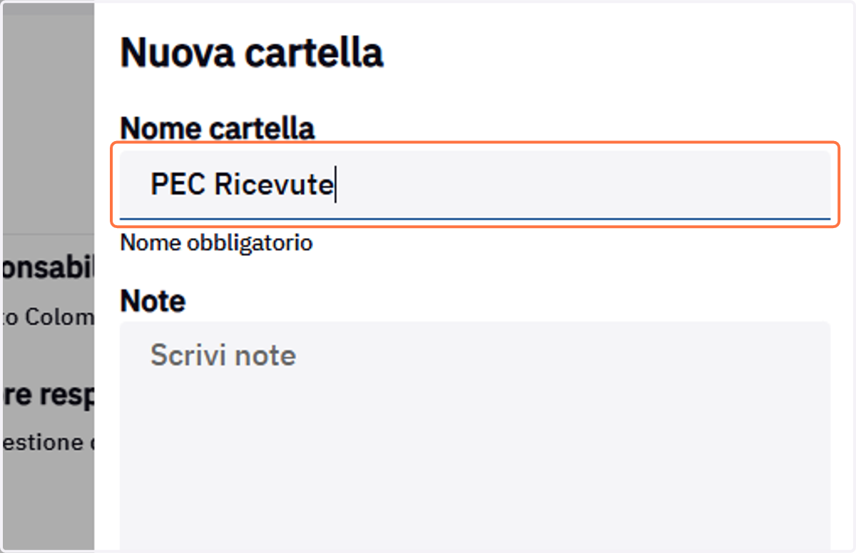 Campo Nome cartella