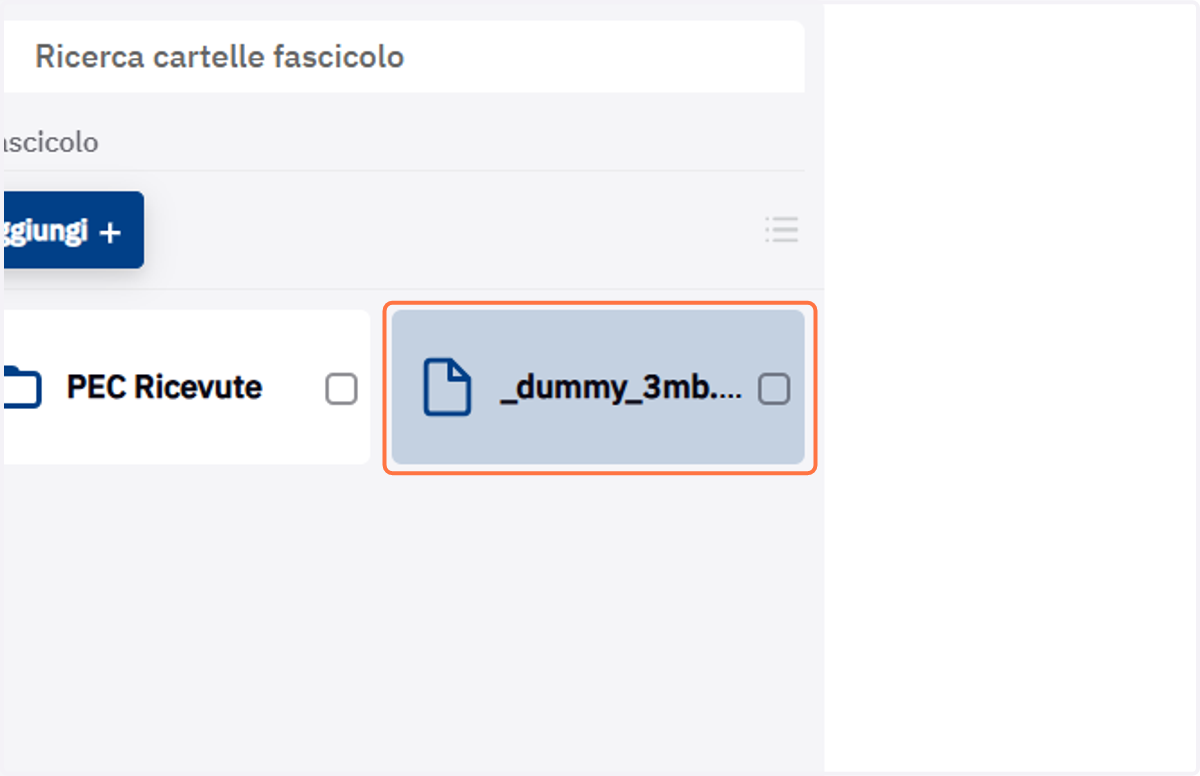 File caricato nella cartella del fascicolo