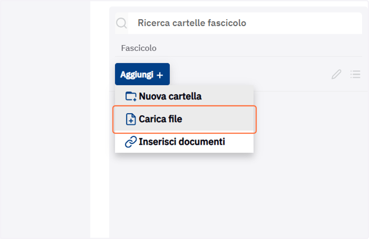 Voce Carica file del menu Aggiungi