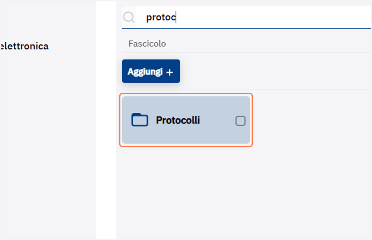 Cartella selezionata nella scheda Cartelle