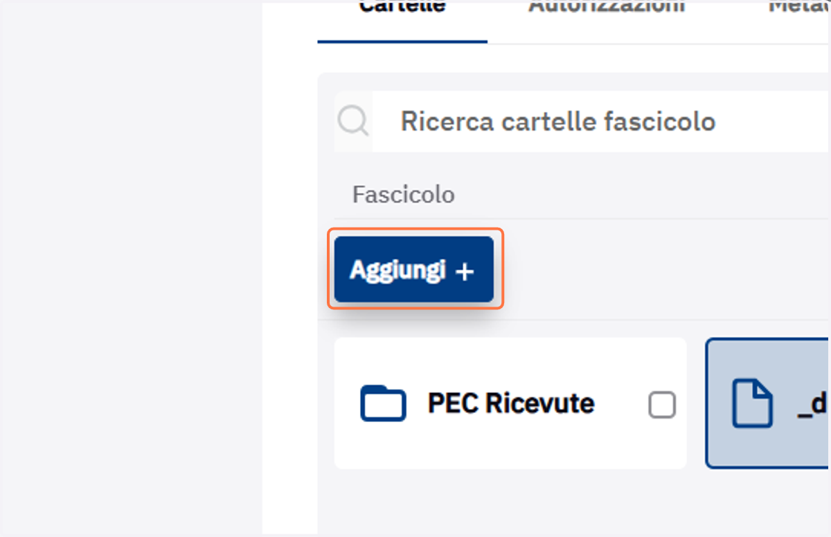 Pulsante Aggiungi nella scheda Cartelle