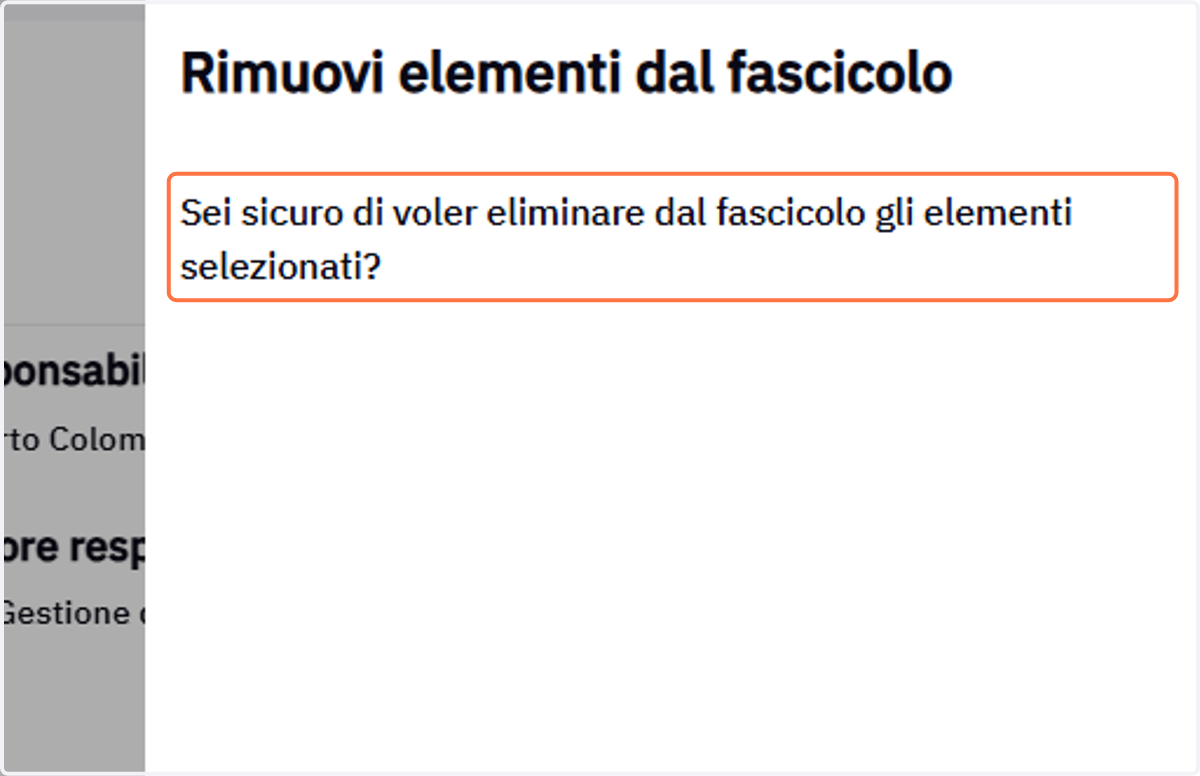 Messaggio di conferma della rimozione