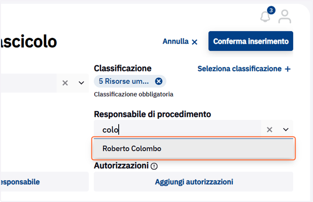 Selezione del responsabile di procedimento