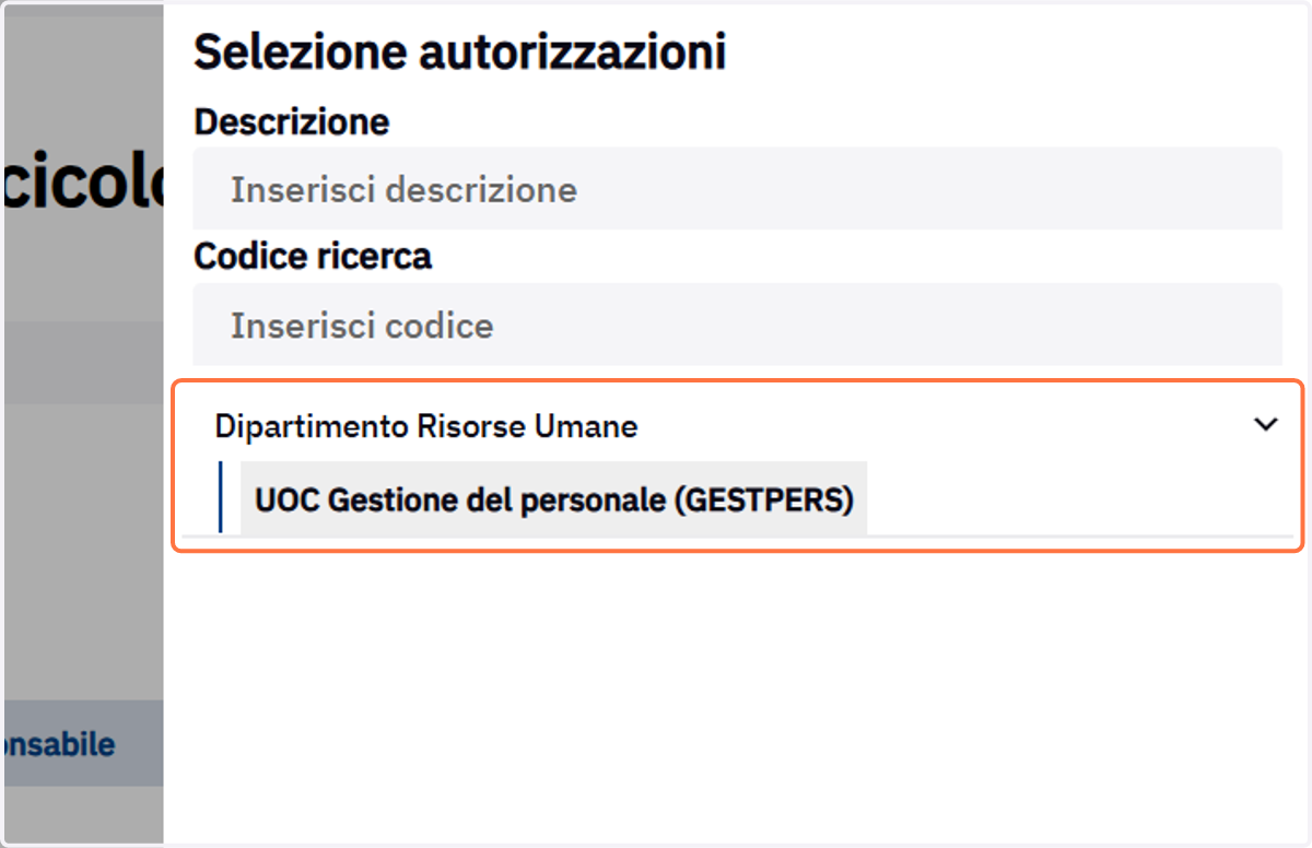 Scelta del settore responsabile