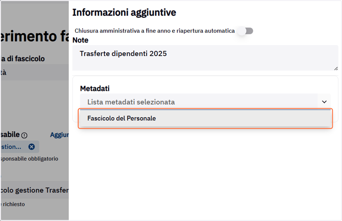 Lista Metadati