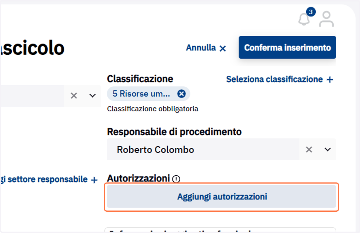 Comando Aggiungi autorizzazioni