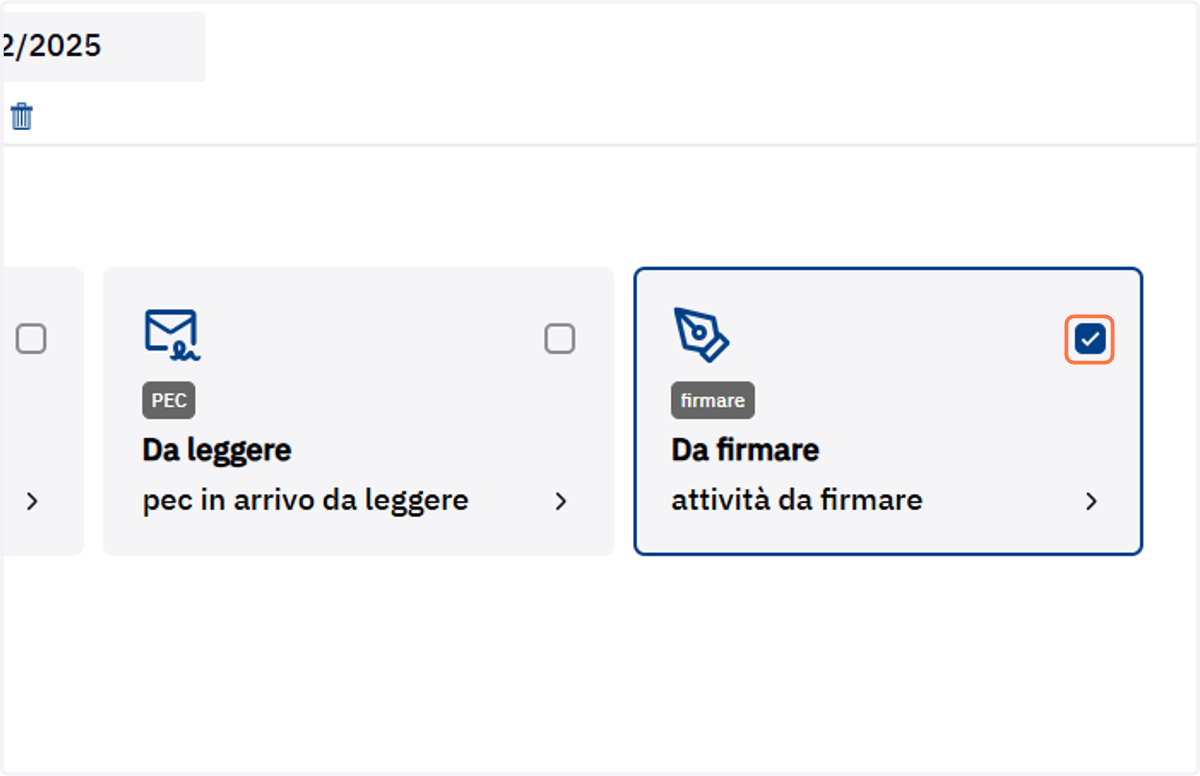 Selezione dei widget da rimuovere