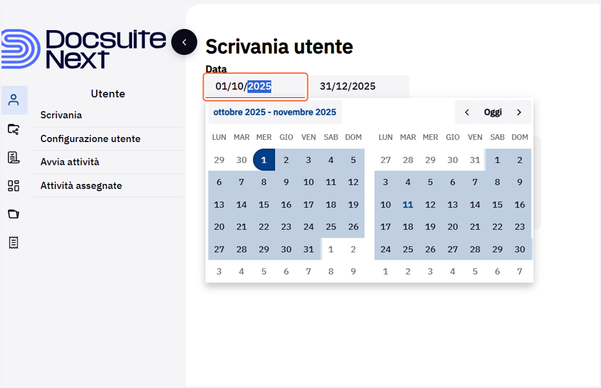 Campi delle date del periodo