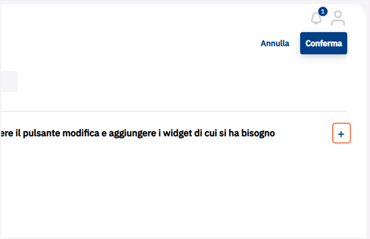 Simbolo + di aggiunta dei widget