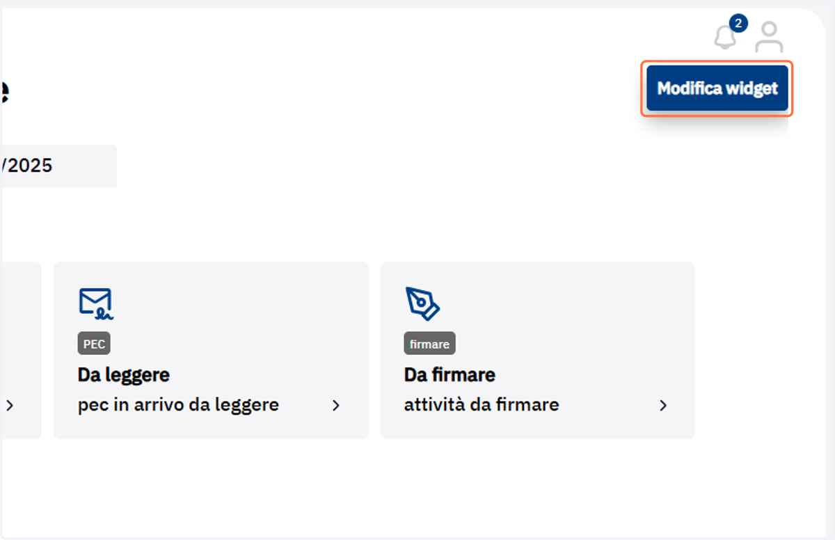 Comando Modifica widget