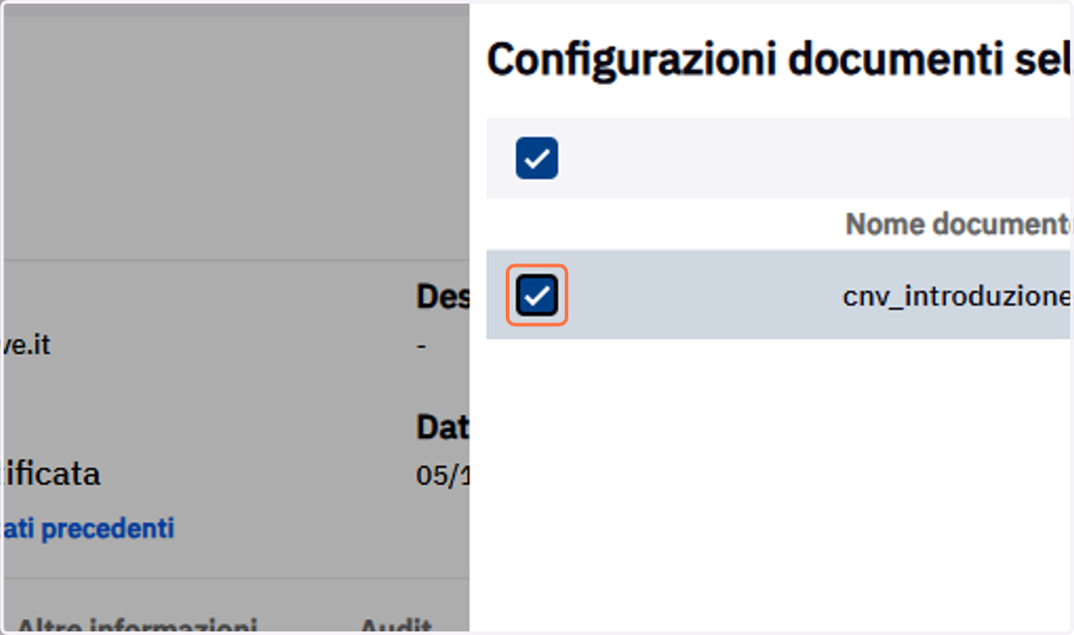 Selezione dell'allegato da protocollare