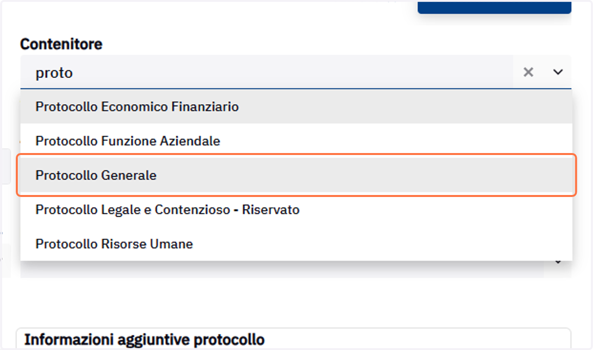 Menu a tendina Contenitore