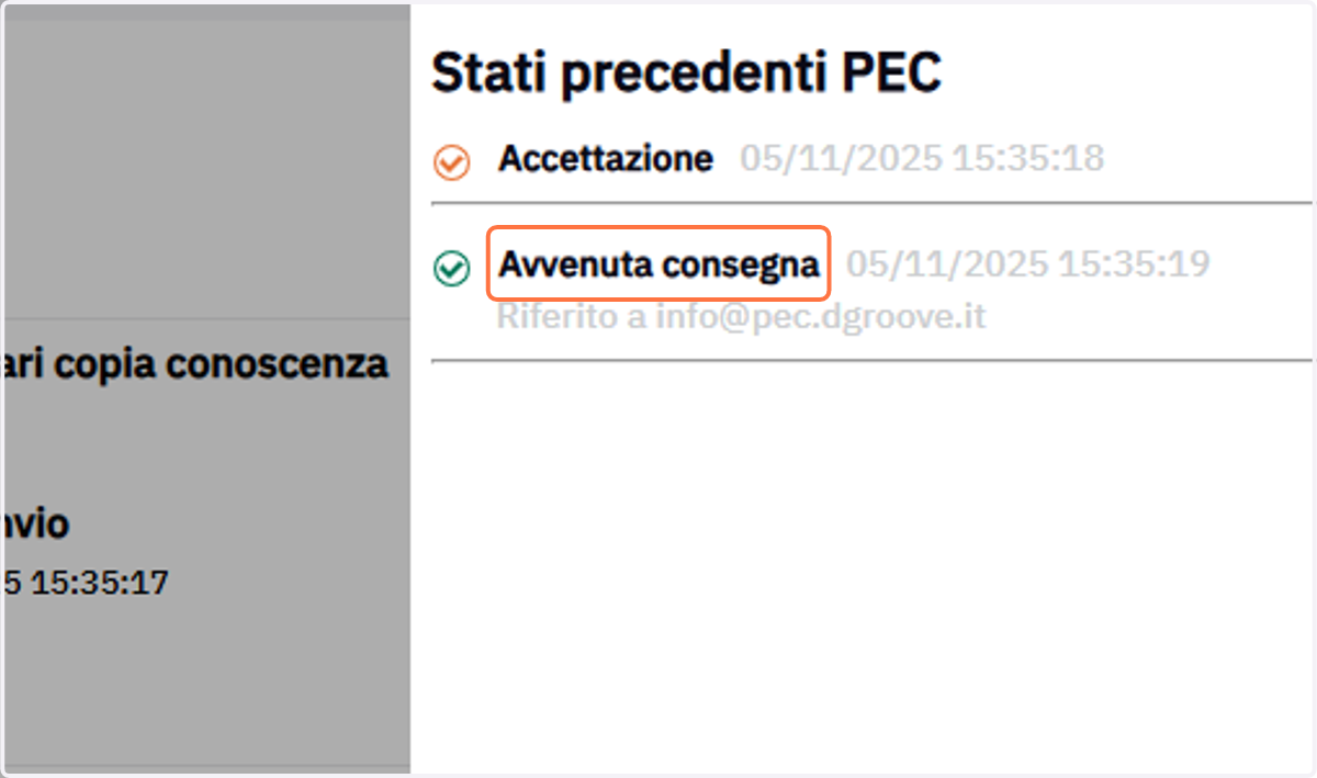 Voce Avvenuta consegna