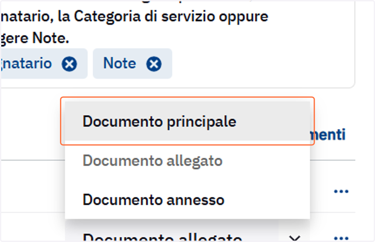 Designazione del documento principale