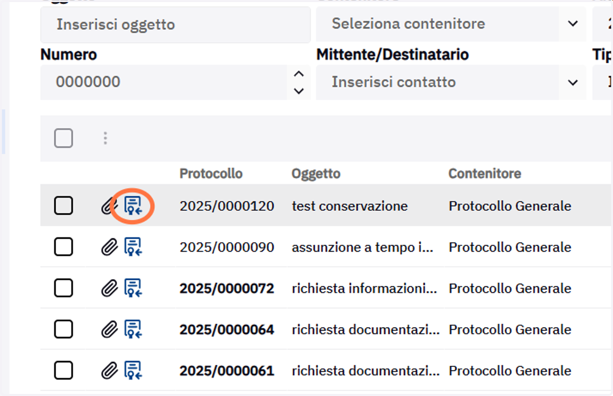 Icona della tipologia nei risultati
