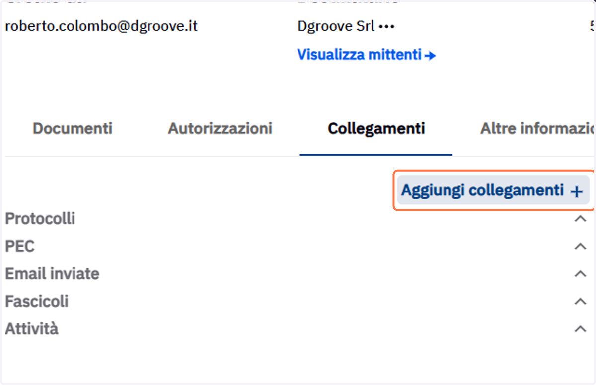 Comando Aggiungi collegamenti