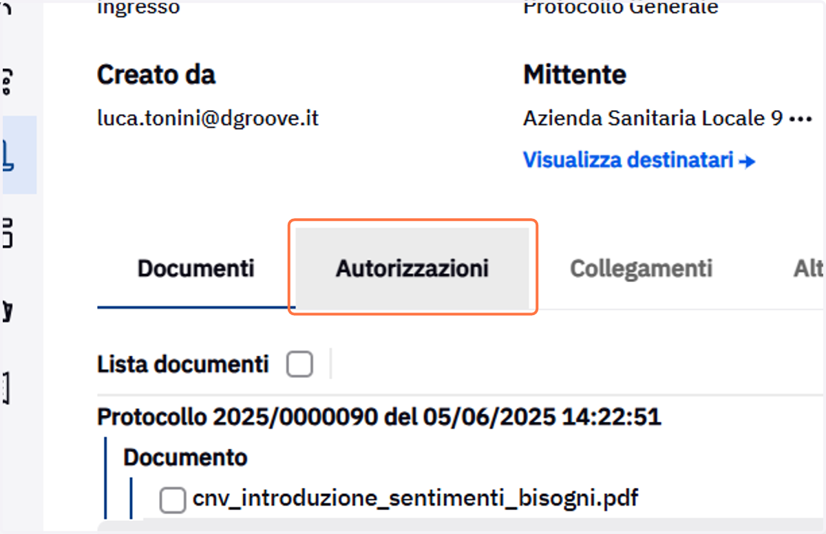 Scheda Autorizzazioni