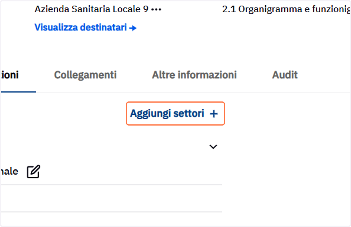 Comando Aggiungi settori