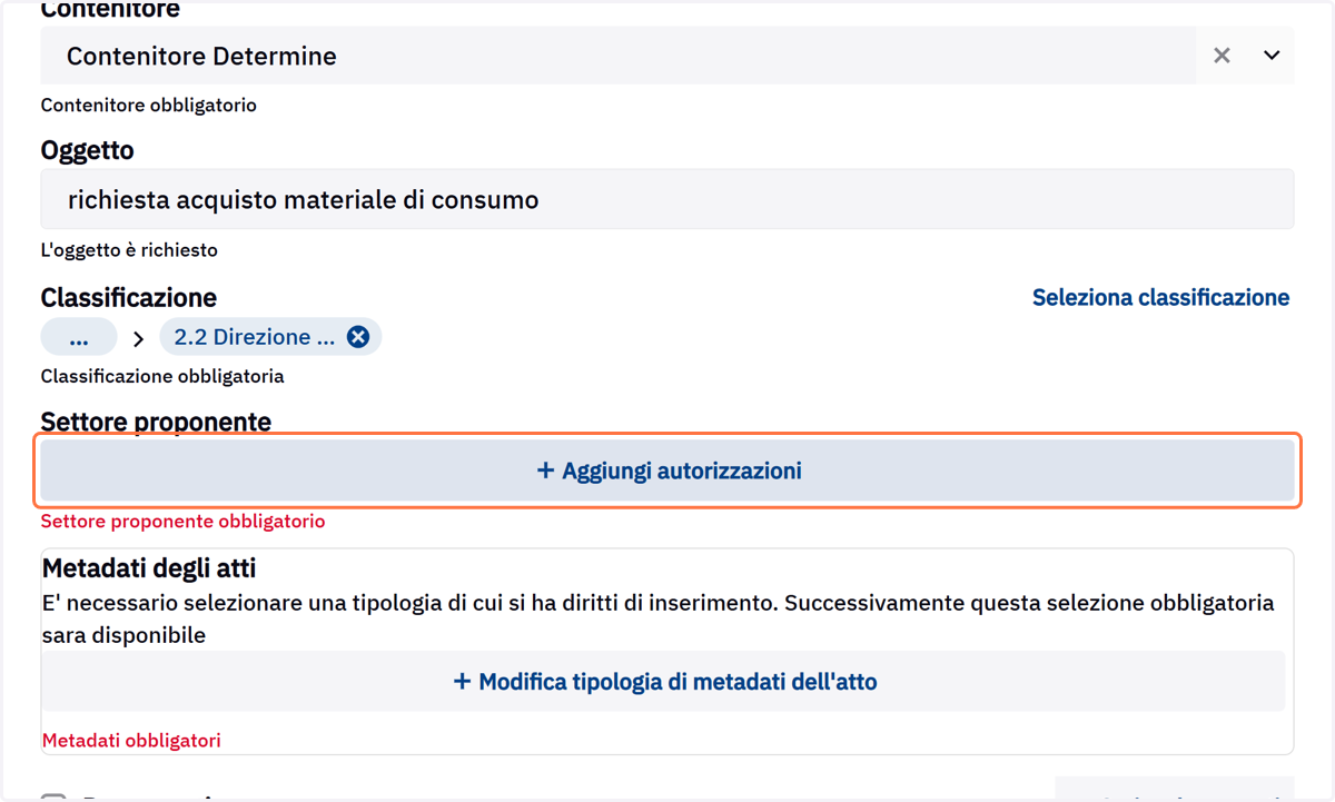 Campo Servizio Proponente
